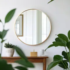 JUST HOME COLLECTION - Espejo Decorativo Forma Redonda 100x1.8 cm Dorado Genoa