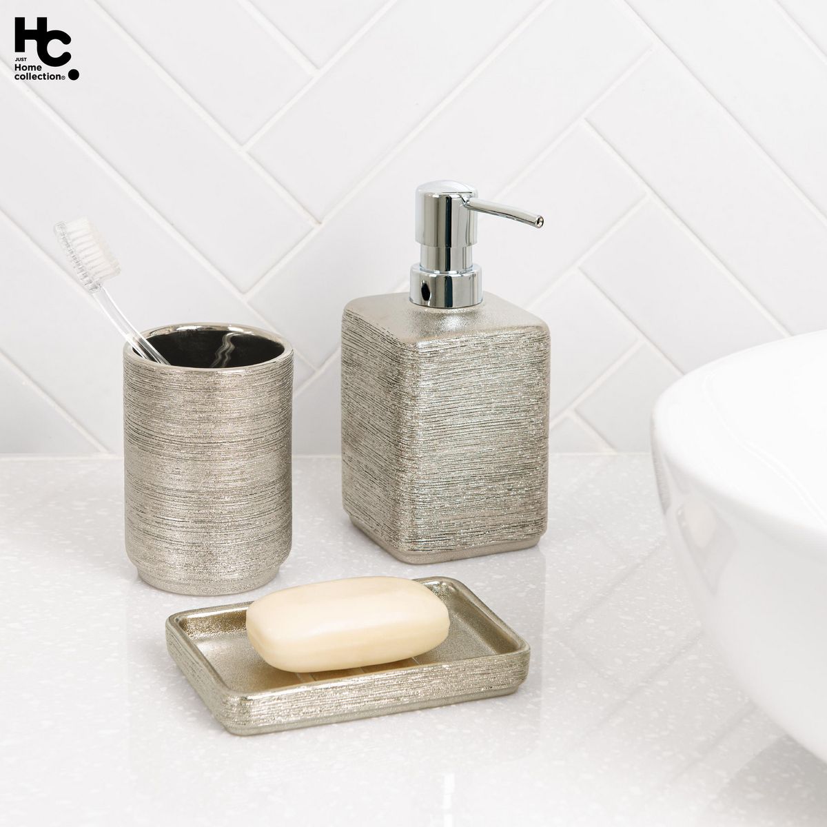 JUST HOME COLLECTION - Vaso Striation Plata