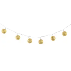 DEAR SANTA - Bola Navidad Metal Dorado 4 cm 10 Luces