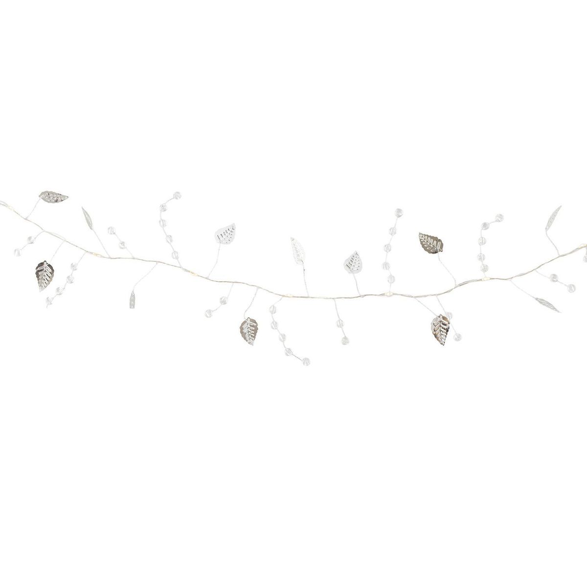 DEAR SANTA - Luz navidad led calida hojas plateadas