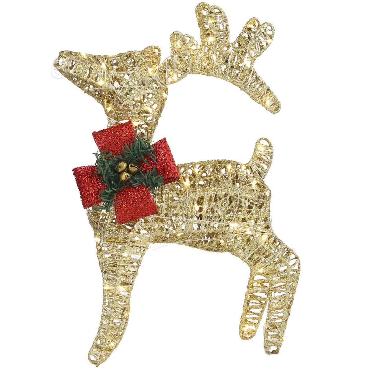 DEAR SANTA - Reno navidad 110 luces dorado 40 cm