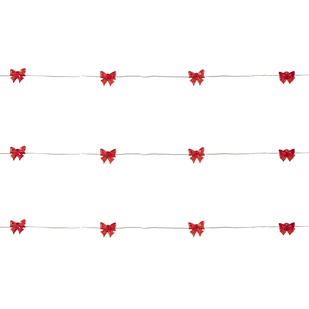 DEAR SANTA - Guirnalda 20 Luces Lazo navidad rojo