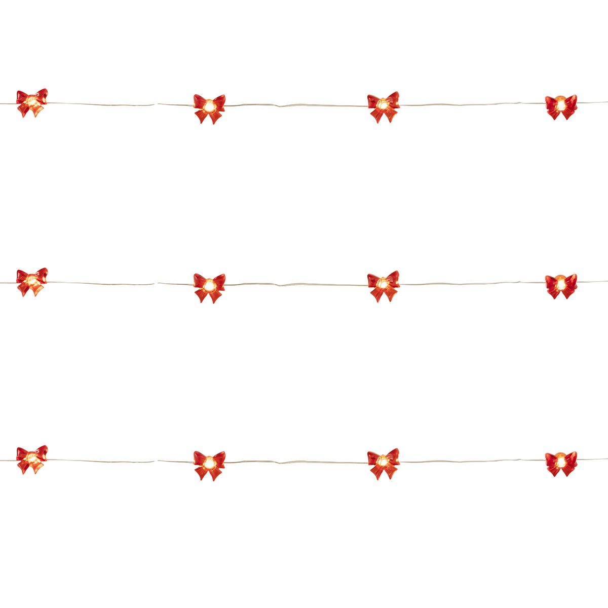 DEAR SANTA - Guirnalda 20 Luces Lazo navidad rojo