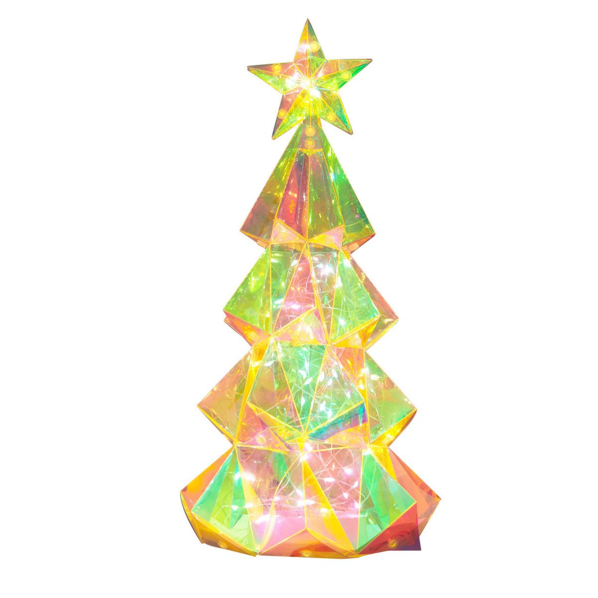 DEAR SANTA - Árbol navidad plástico tornasol 80 luces 35 cm