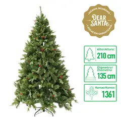 DEAR SANTA - Árbol Navidad Berries 135x210 cm Verde 1361 Ramas