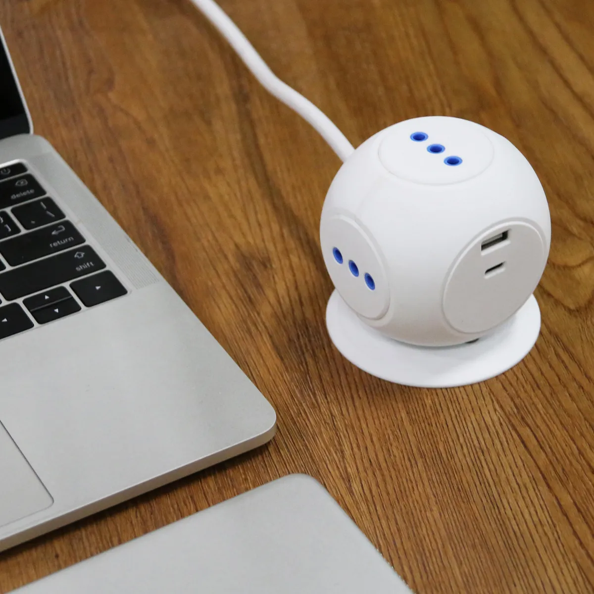 HALUX - Alargador Esfera + 2 USB 3 Toma(s) 2 m Blanco