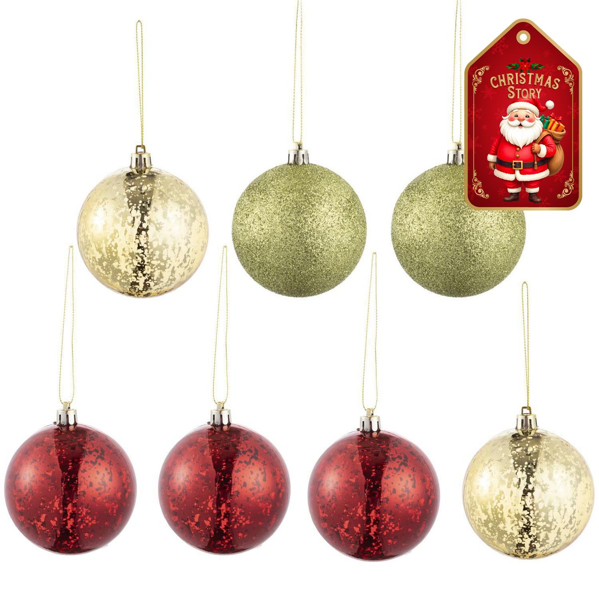 DEAR SANTA - Set 7 esferas navidad 8 cm xmas story