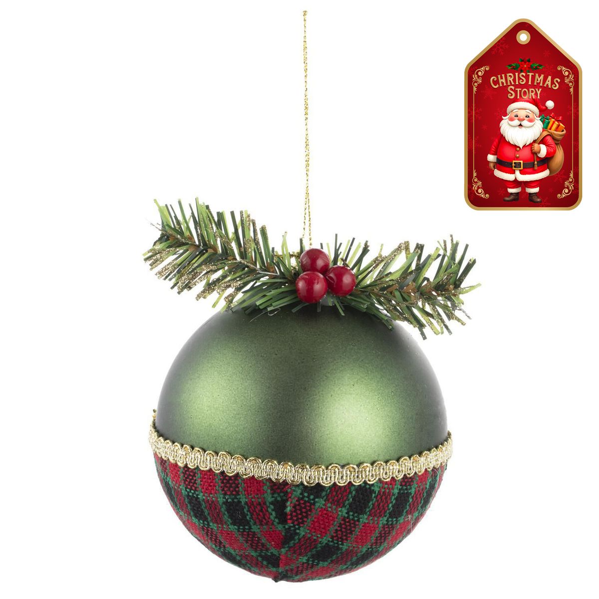 DEAR SANTA - Esfera navidad 10 cm xmas story verde