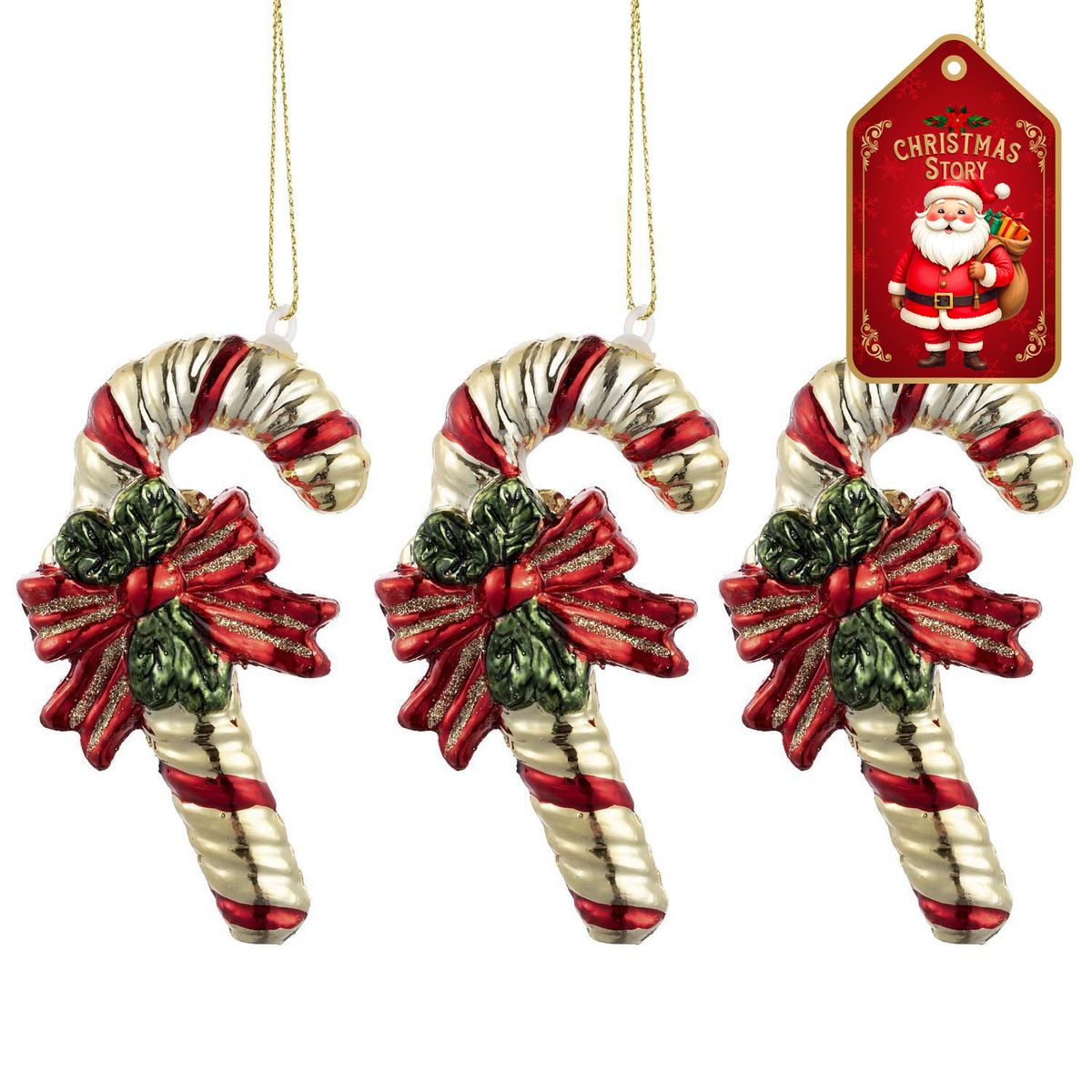 DEAR SANTA - Set 3 bastón navidad caramelo xmas story