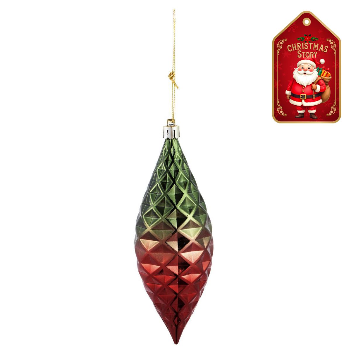 DEAR SANTA - Adorno navidad verde/rojo 15 cm xmas story