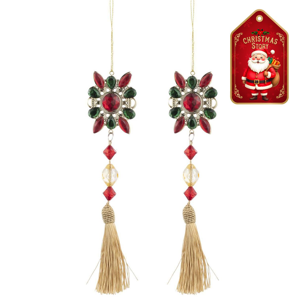 DEAR SANTA - Set 2 borla joyas navidad xmas story