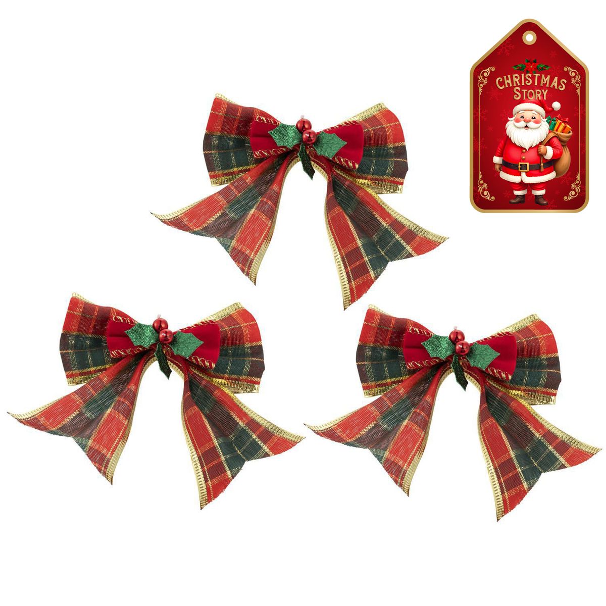 DEAR SANTA - Set 3 cinta lazo navidad xmas story
