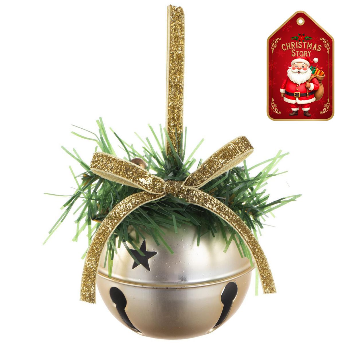 DEAR SANTA - Adorno cascabel navidad dorado xmas story