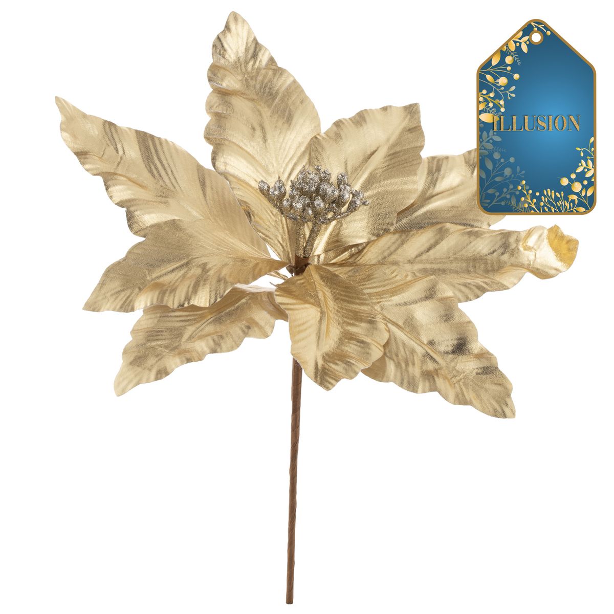 DEAR SANTA - Pick poinsettia navidad 27 cm illusion