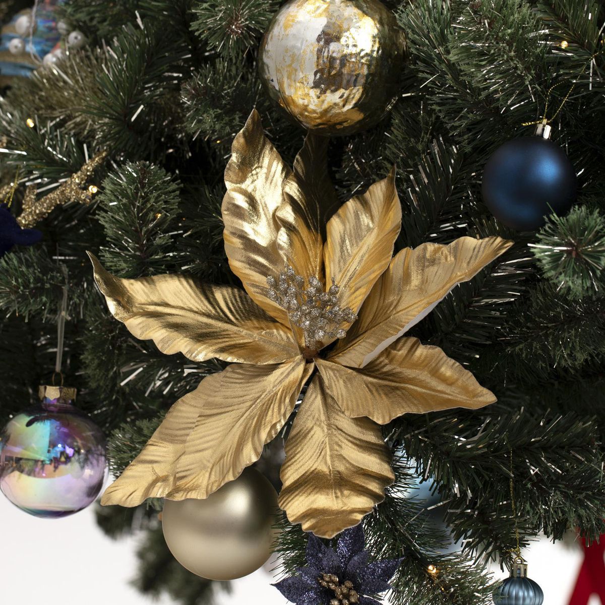 DEAR SANTA - Pick poinsettia navidad 27 cm illusion