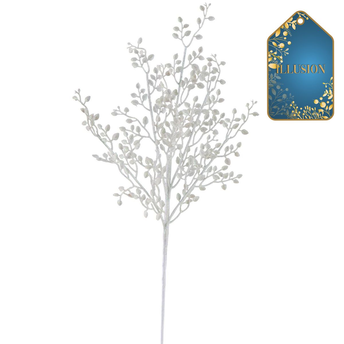 DEAR SANTA - Pick hoja navidad blanca 55 cm illusion