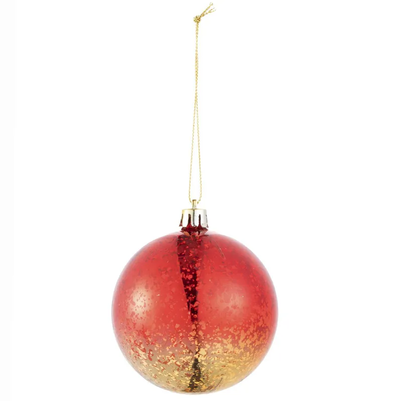 DEAR SANTA - Esfera navidad rojo/dorada 8 cm xmas story