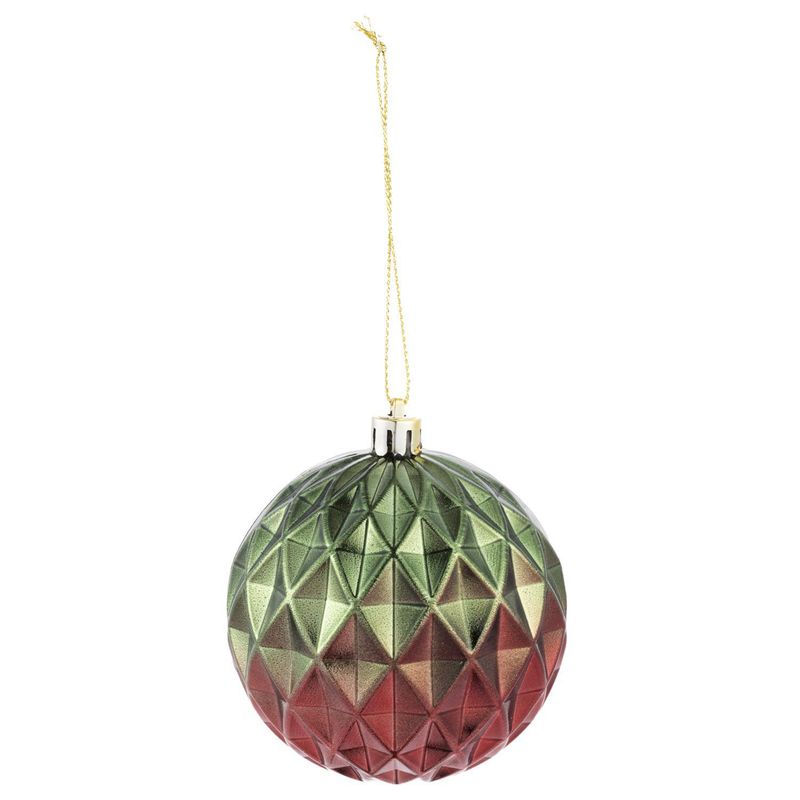 DEAR SANTA - Esfera navidad diamante verde/rojo 8 cm xmas story