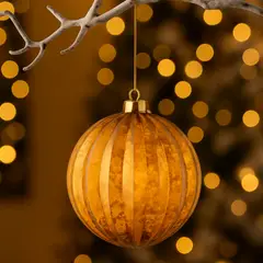 DEAR SANTA - Esfera navidad dorada 10 cm aos