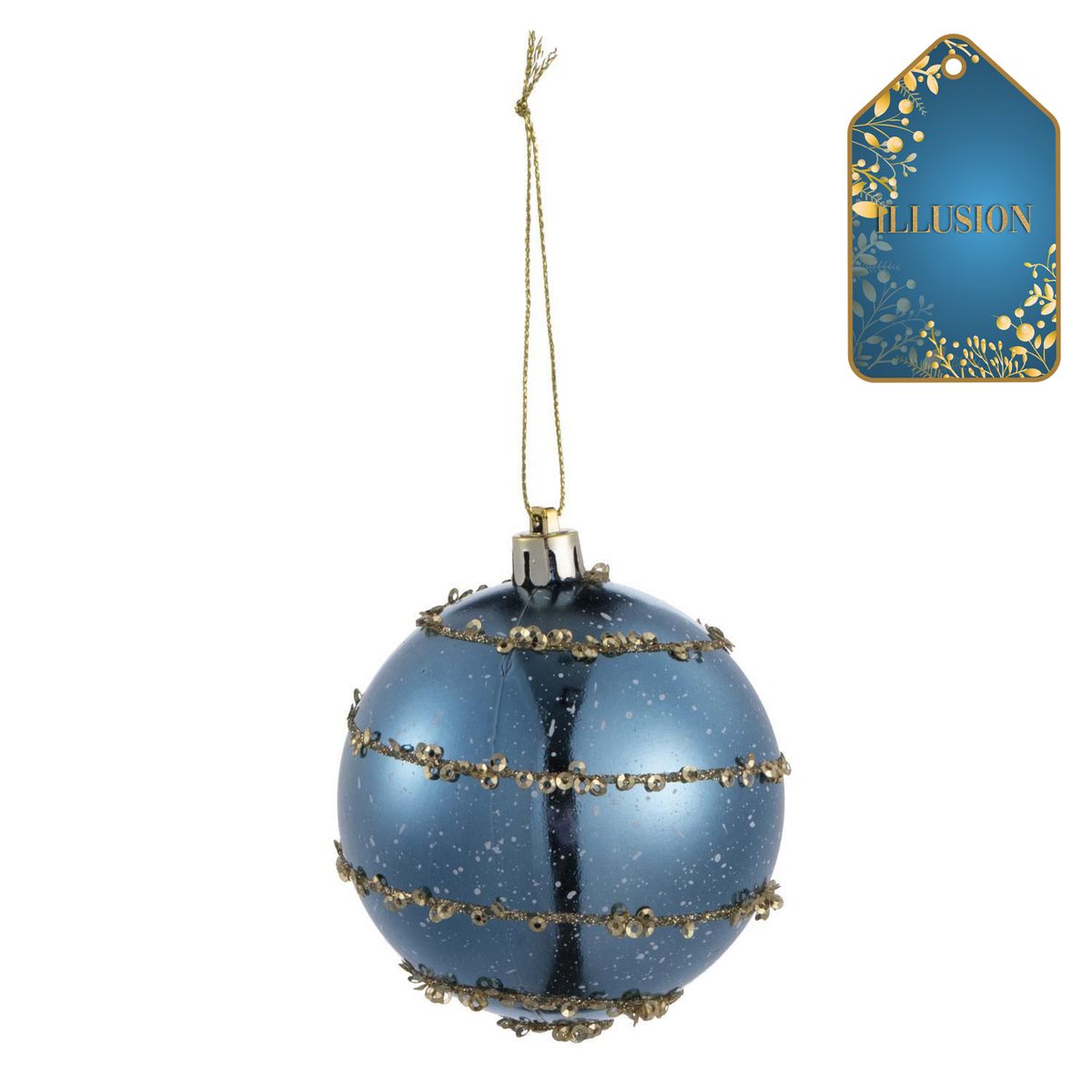 DEAR SANTA - Esfera navidad celeste 8 cm illusion