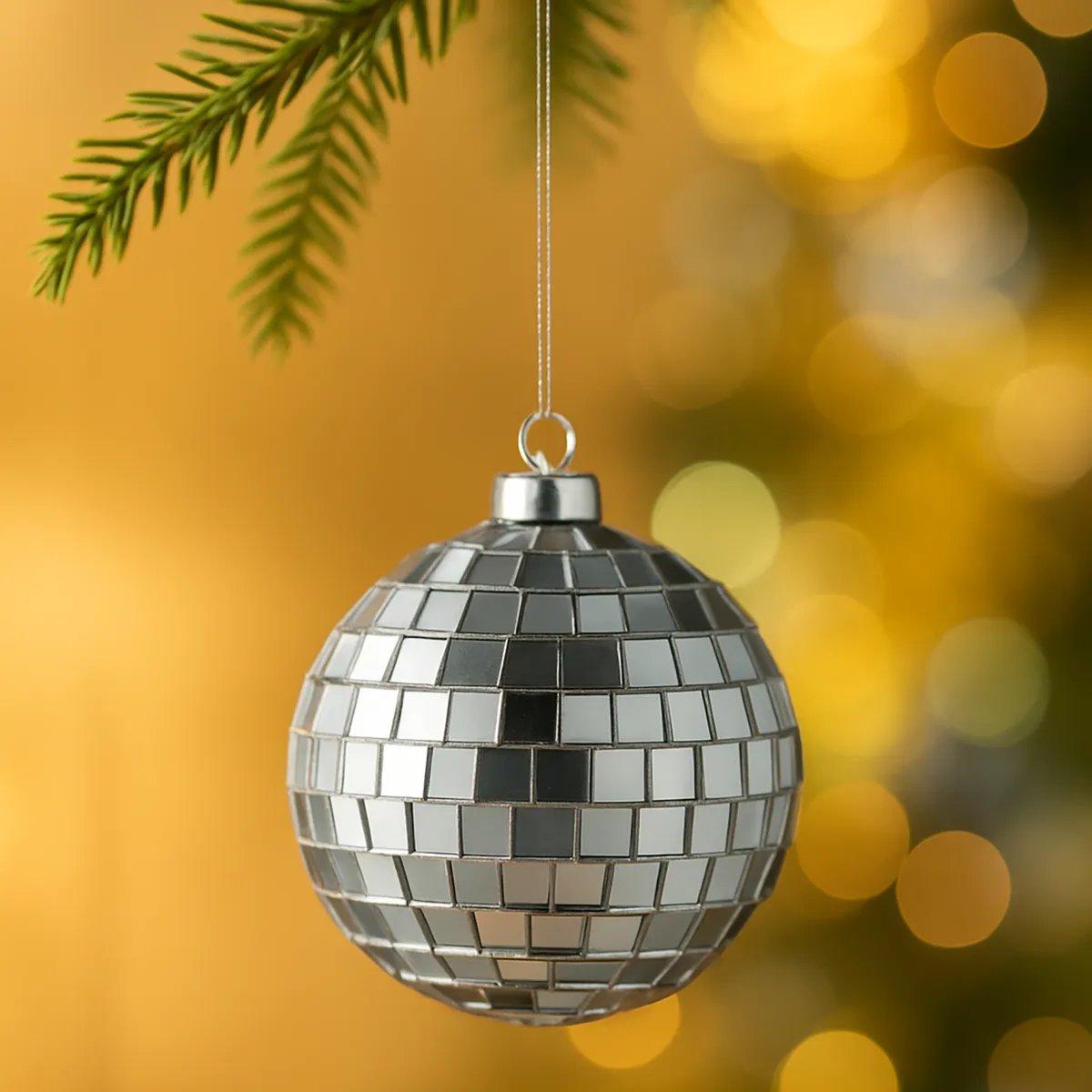 DEAR SANTA - Esfera navidad disco plateado 7.5cm illusion