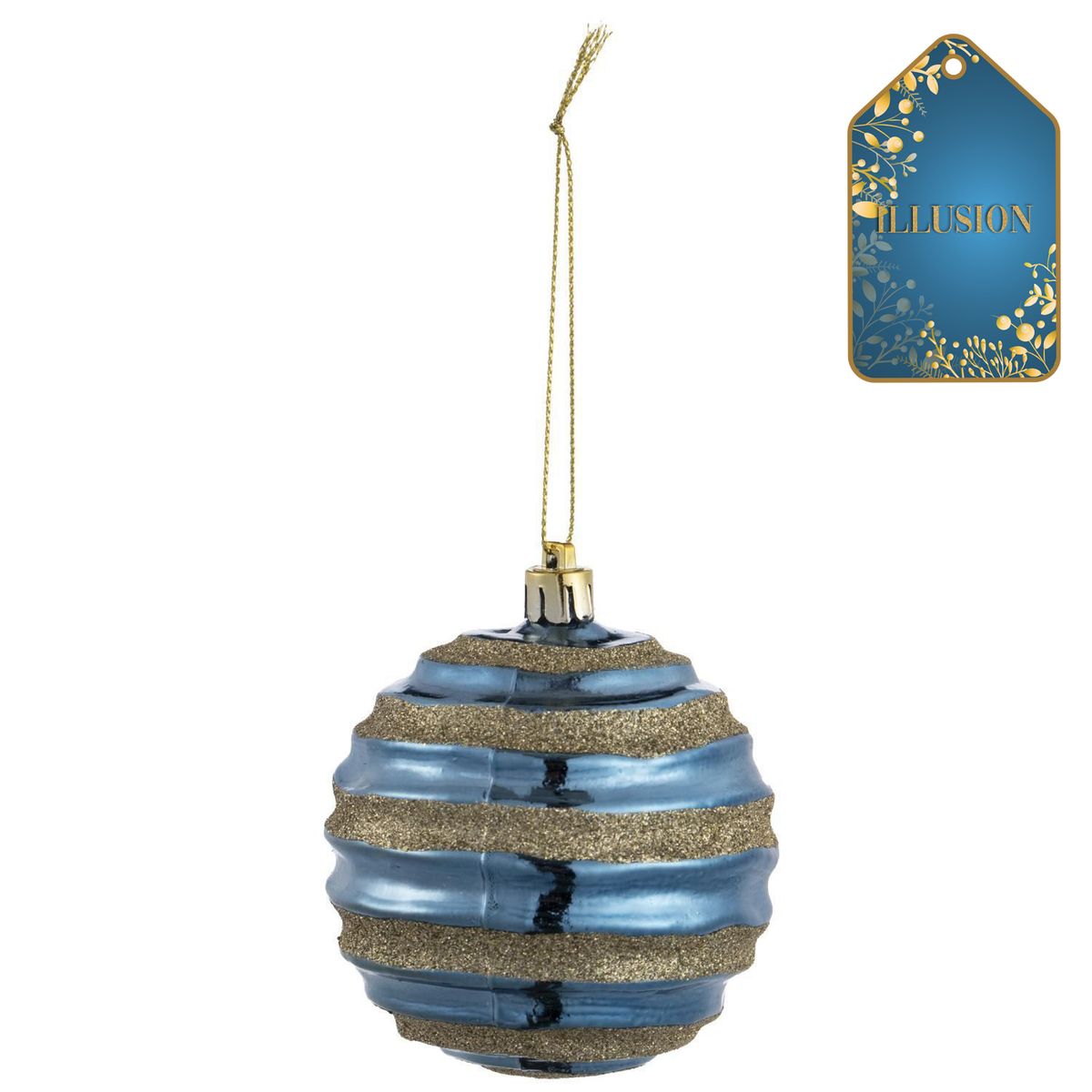 DEAR SANTA - Esfera navidad azul 8 cm illusion