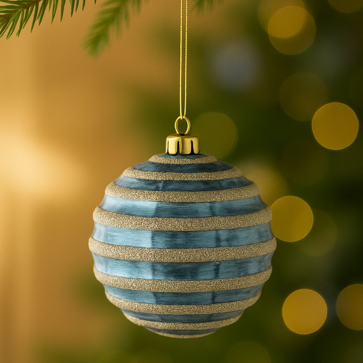 DEAR SANTA - Esfera navidad azul 8 cm illusion