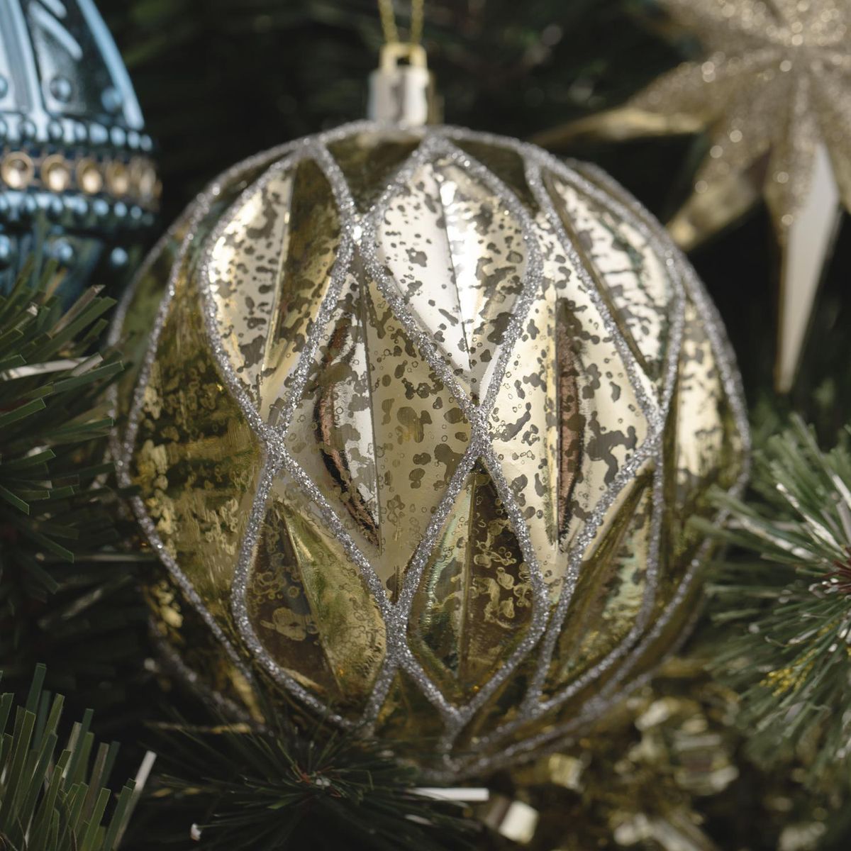 DEAR SANTA - Esfera navidad dorada 10 cm illusion