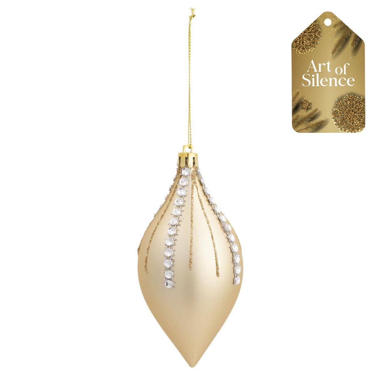 DEAR SANTA - Adorno navidad oliva champang 13 cm aos