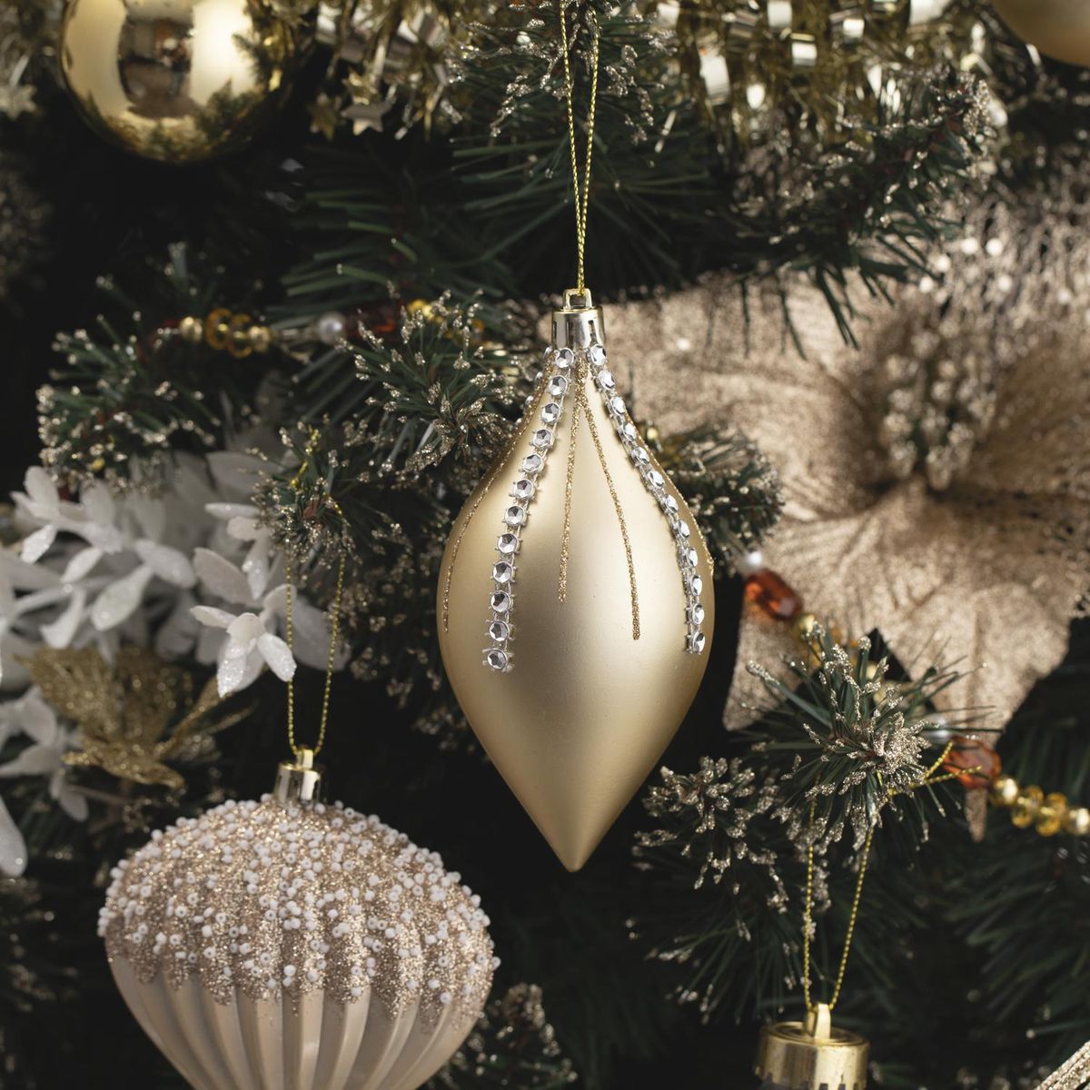 DEAR SANTA - Adorno navidad oliva champang 13 cm aos