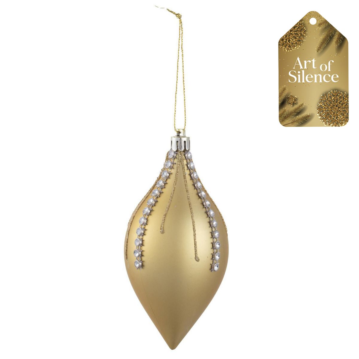 DEAR SANTA - Adorno navidad oliva dorado 13 cm aos