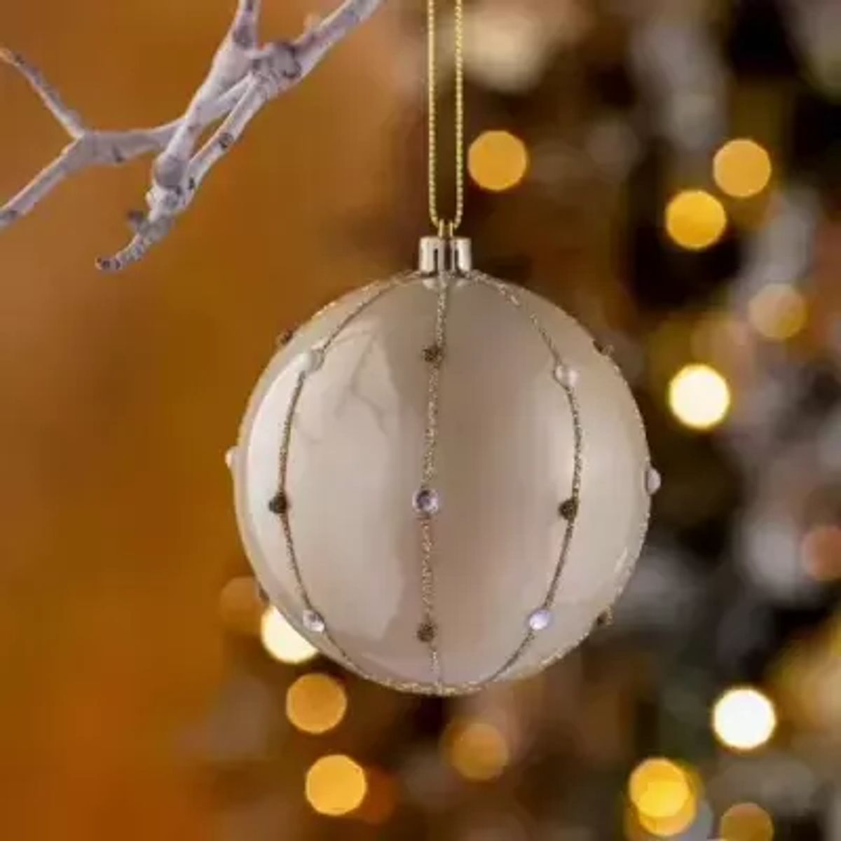 DEAR SANTA - Esfera navidad perlas 8 cm aos