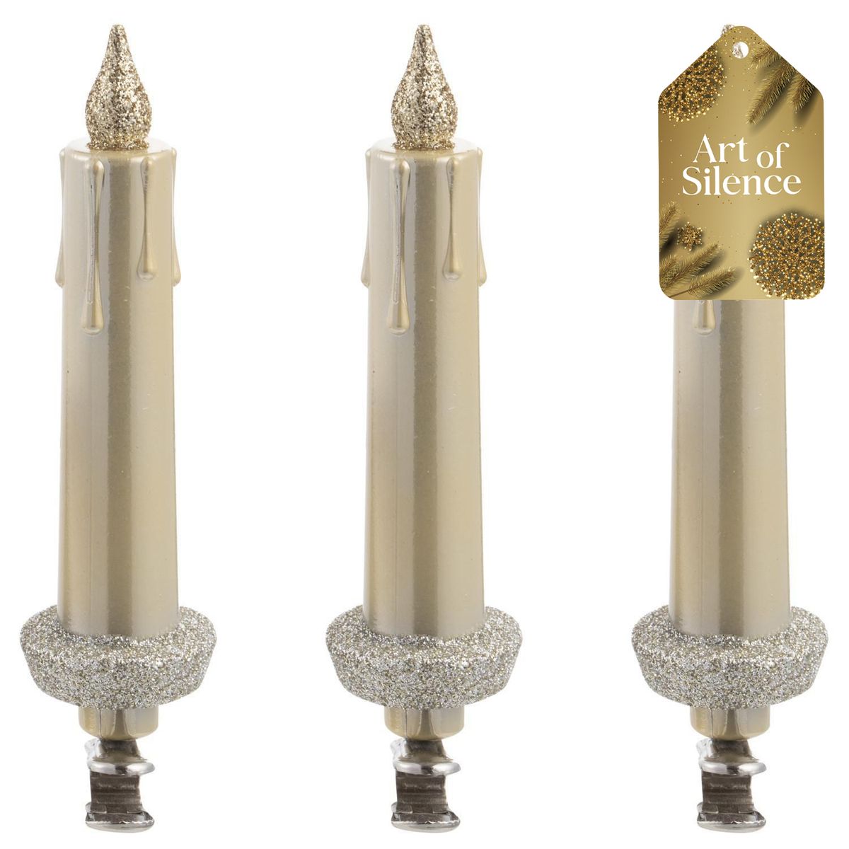 DEAR SANTA - Set 3 velas navidad 11 cm con clip aos