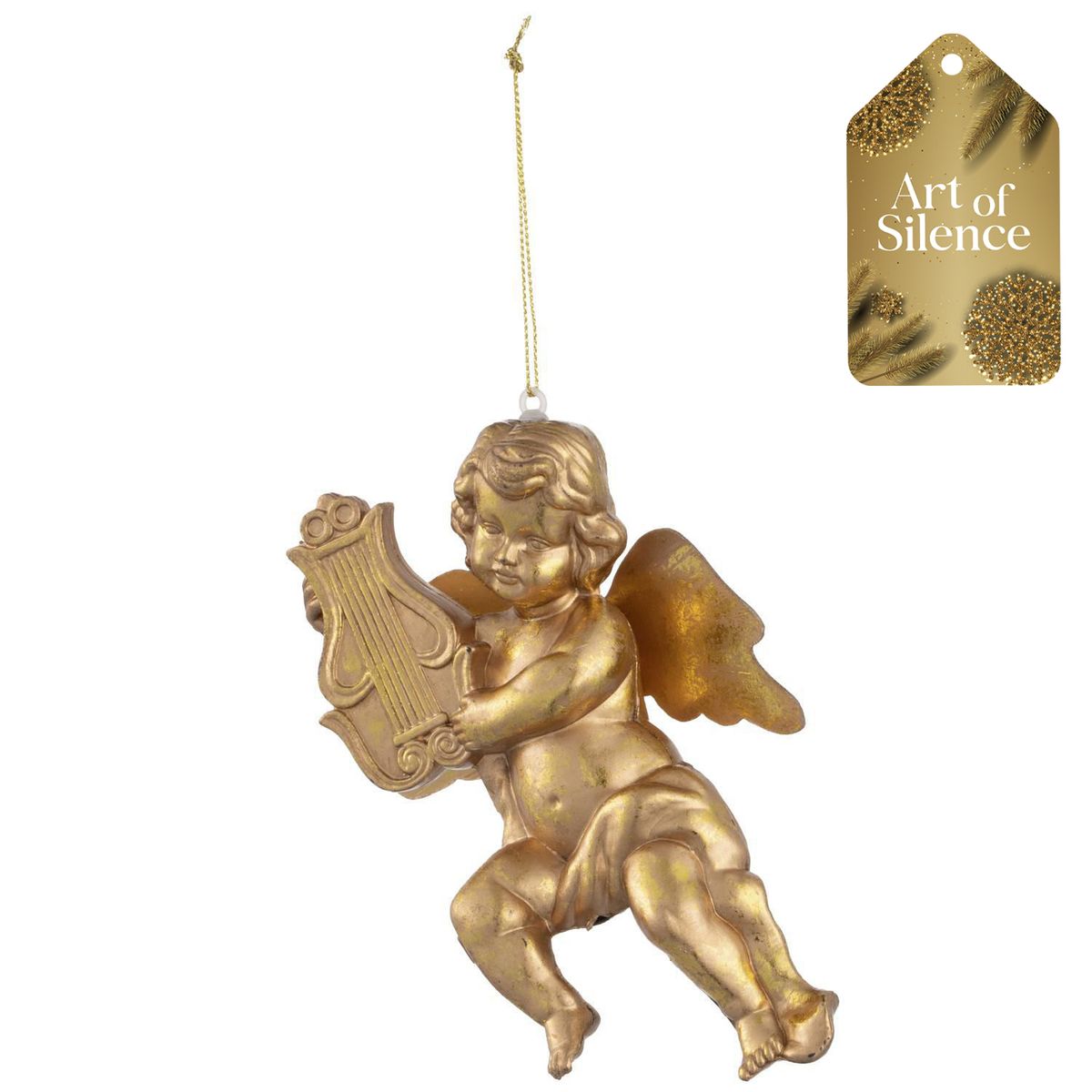 DEAR SANTA - Adorno Ángel con arpa navidad 15 cm aos