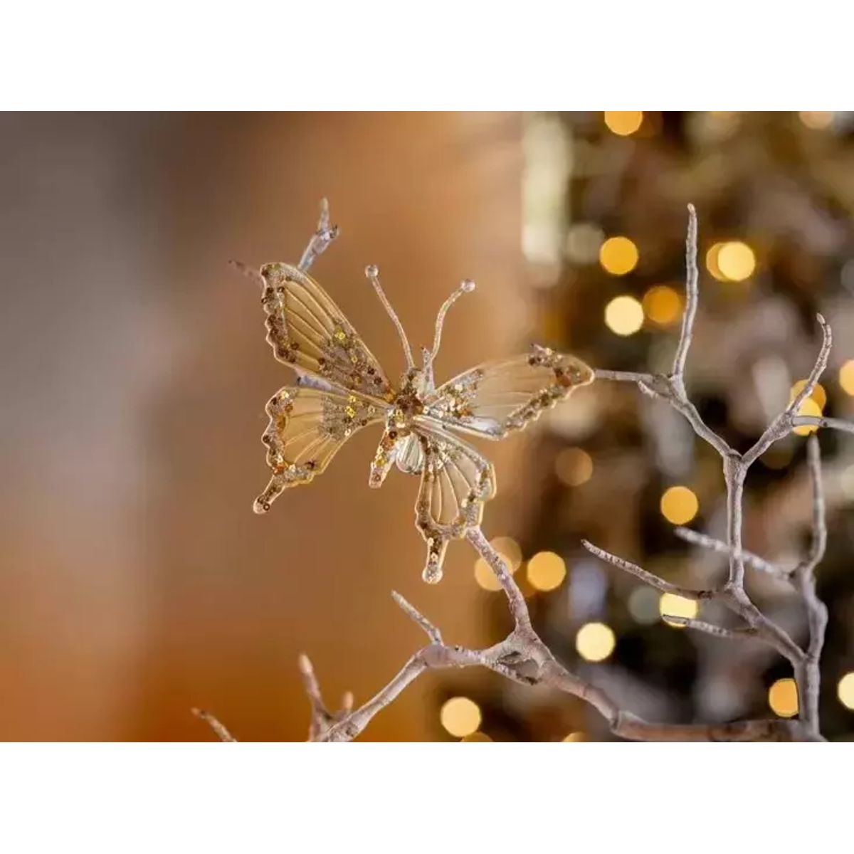 DEAR SANTA - Adorno Mariposa Navidad con Clip 15 cm aos