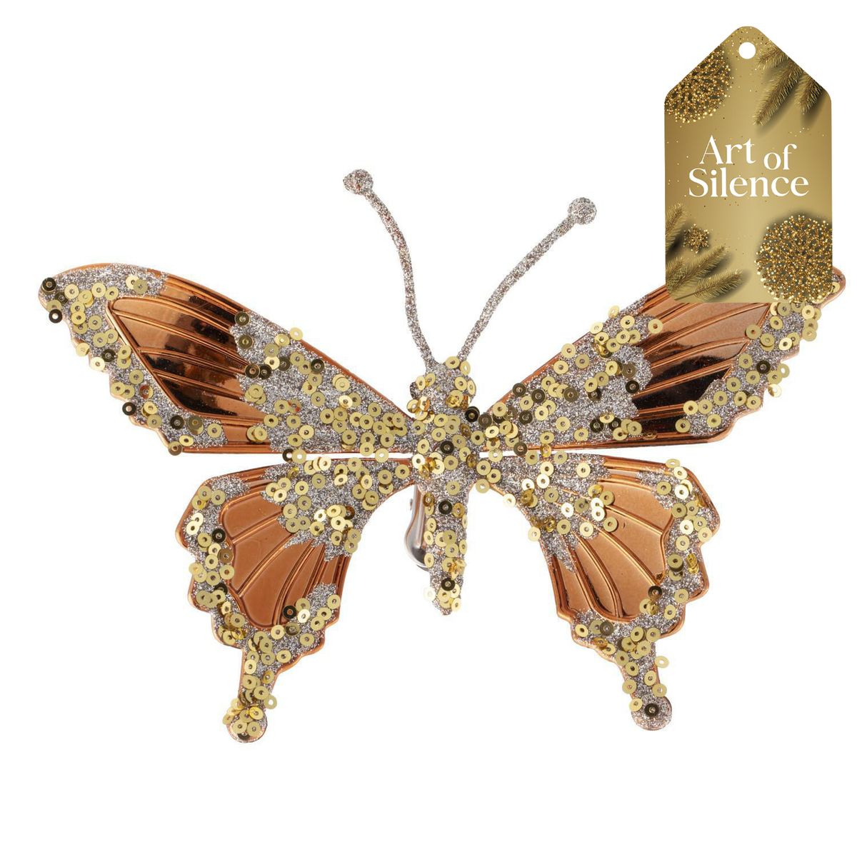 DEAR SANTA - Adorno Mariposa Navidad con Clip 15 cm aos