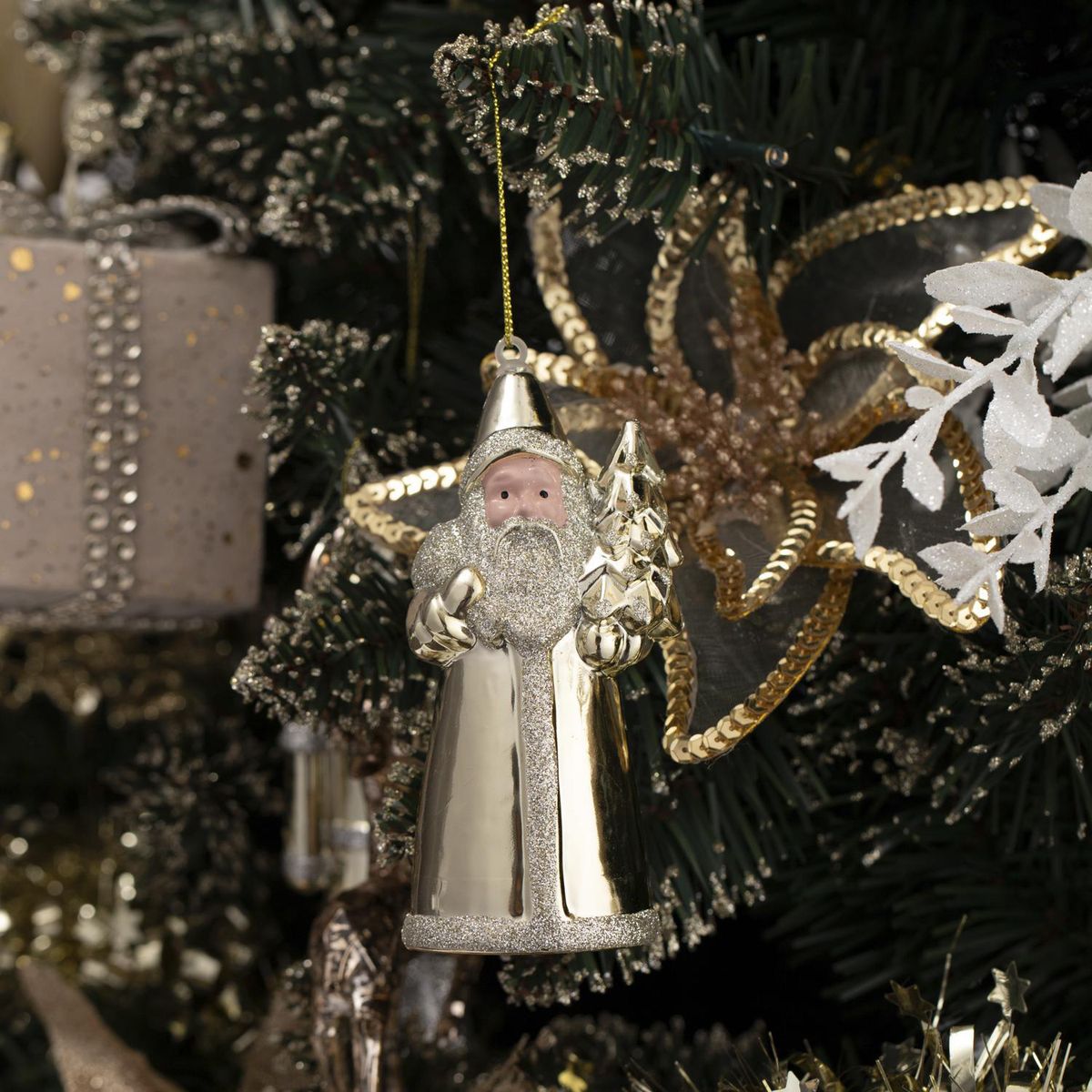 Santa navidad dorado 11 cm aos, marca DEAR SANTA - Foto Principal