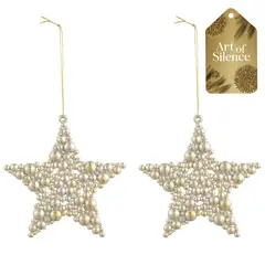 DEAR SANTA - Set 2 estrellas navidad 9 cm dorado