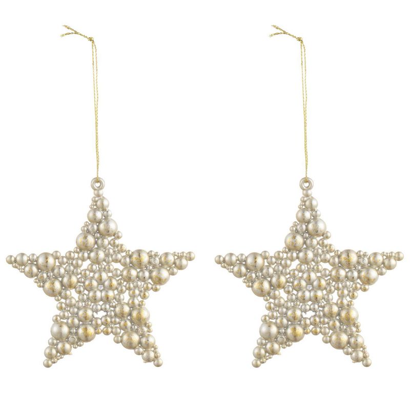 DEAR SANTA - Set 2 estrellas navidad 9 cm dorado
