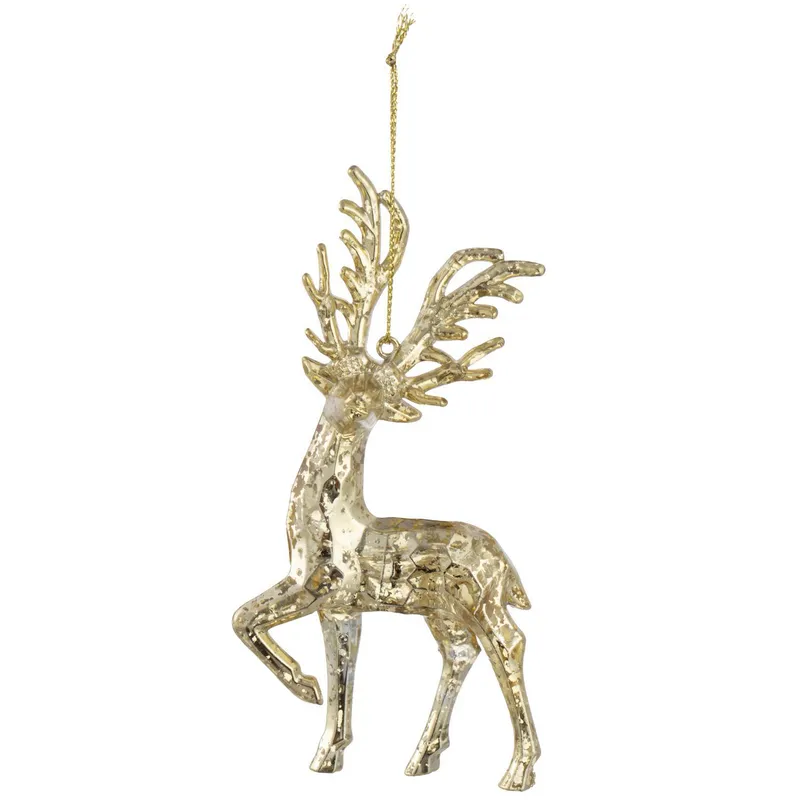 DEAR SANTA - Reno navidad acrílico dorado 13 cm aos