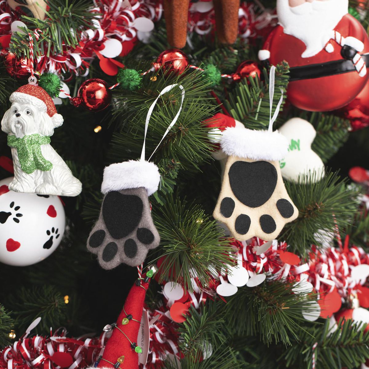 DEAR SANTA - Set 2 adornos navidad huella 9 cm pet glam