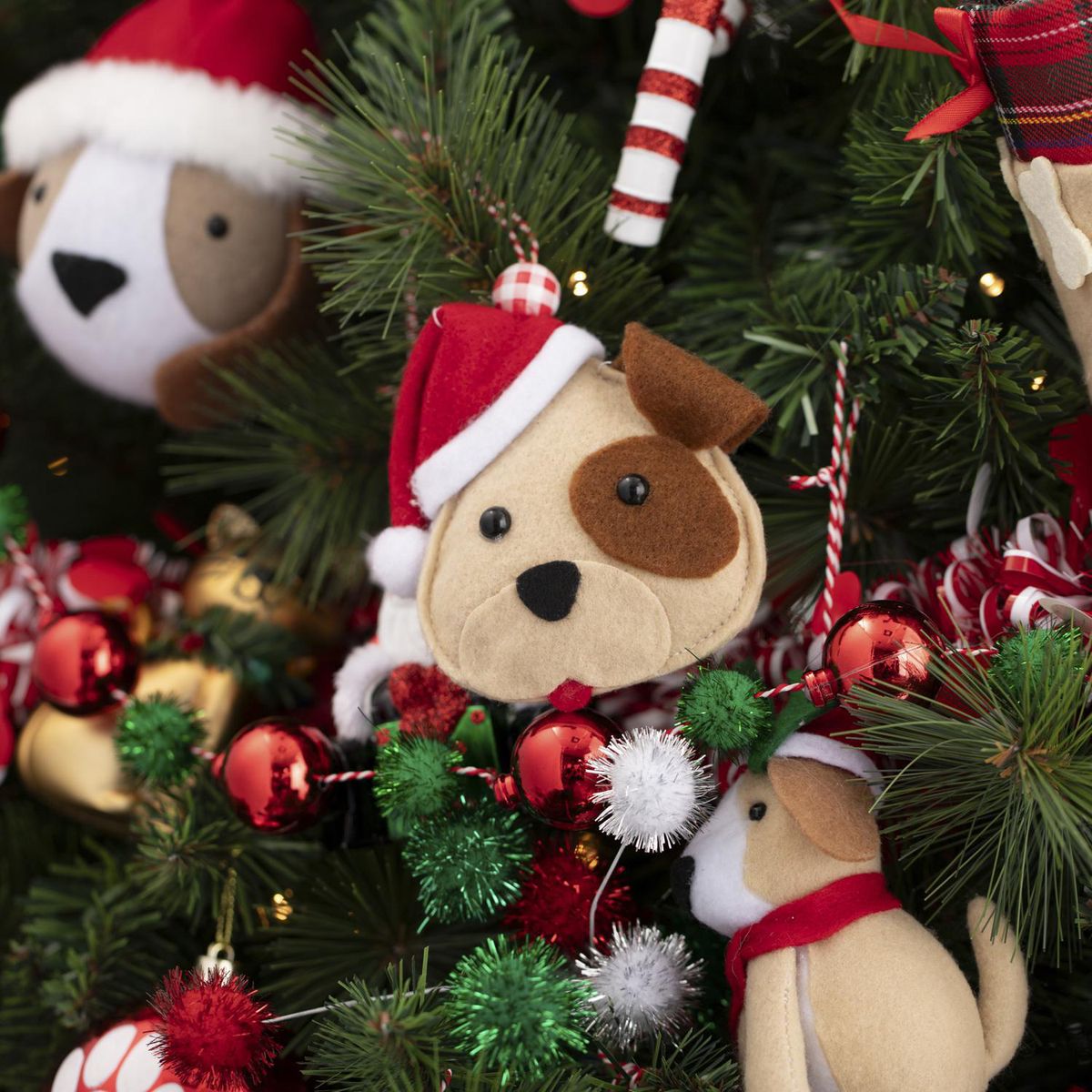 DEAR SANTA - Cabeza perro navidad colante 11 cm pet glam