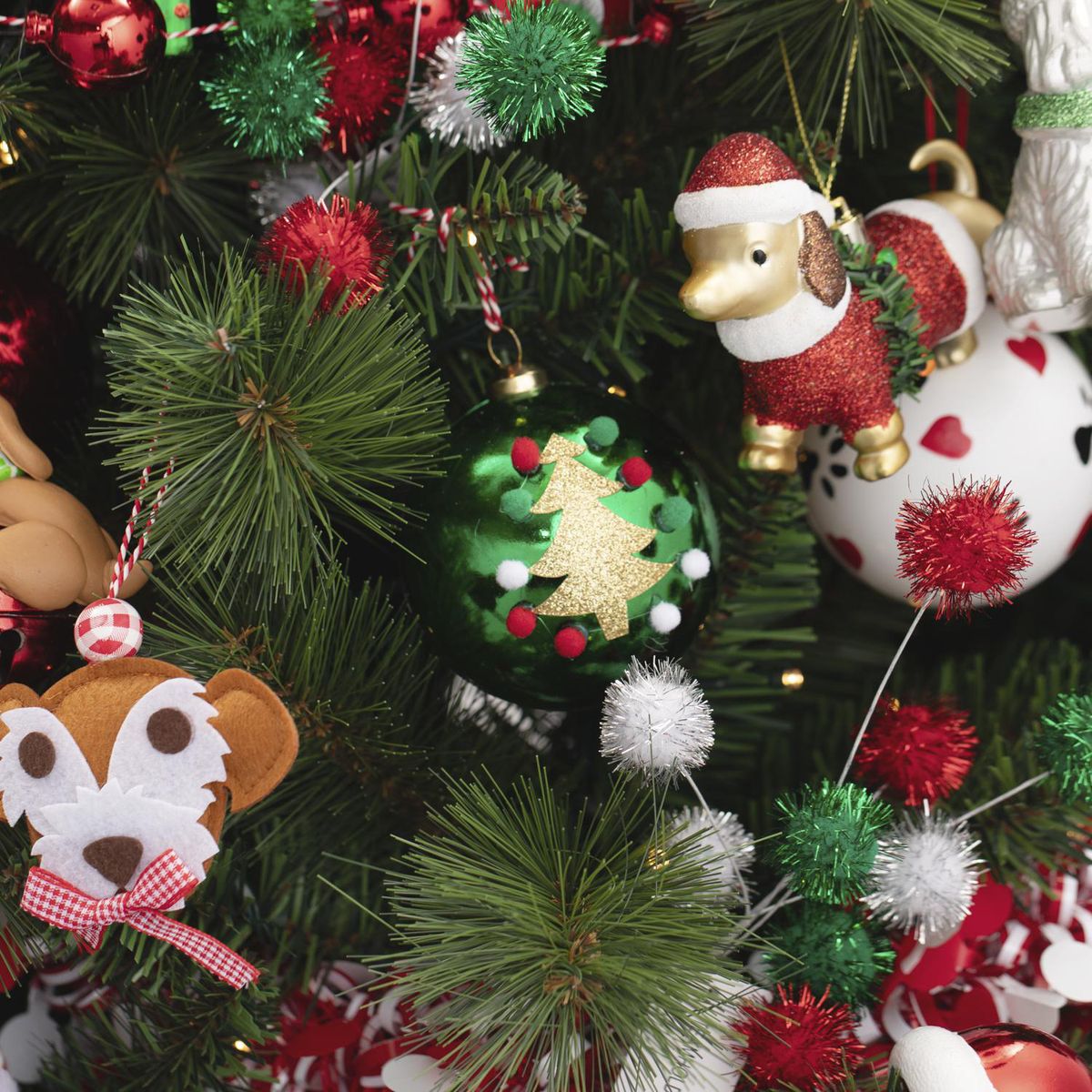 DEAR SANTA - Esfera navidad con árbol 8 cm pet glam