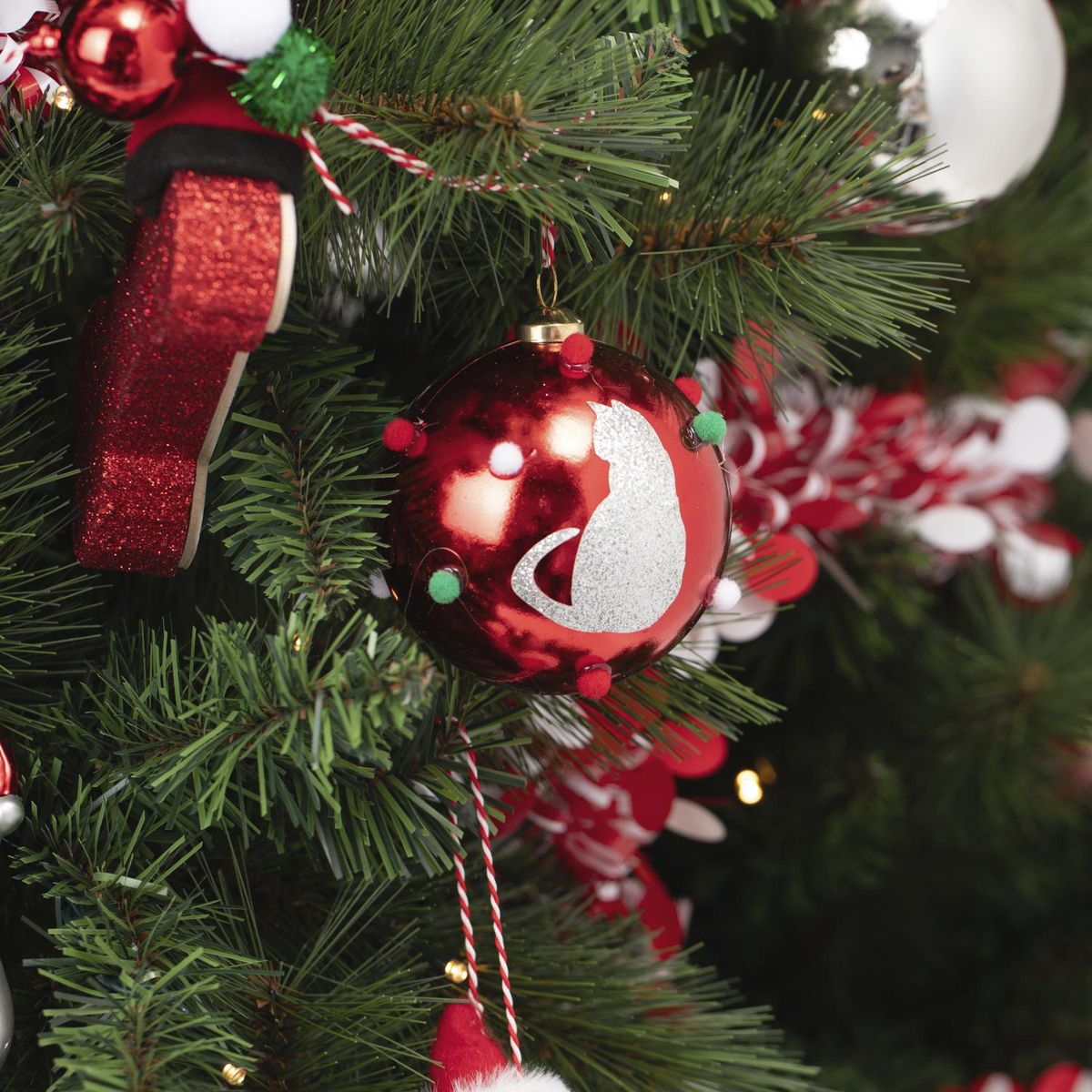 DEAR SANTA - Esfera navidad con gato 8 cm pet glam