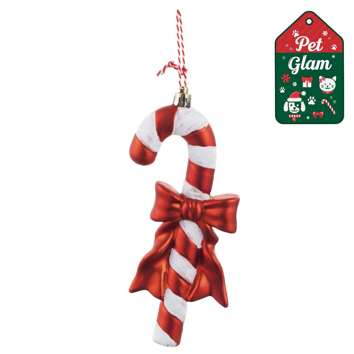 DEAR SANTA - Adorno navidad bastón 16 cm pet glam