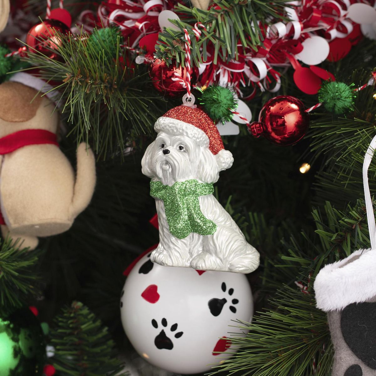 DEAR SANTA - Adorno navidad perro gris 9 cm pet glam