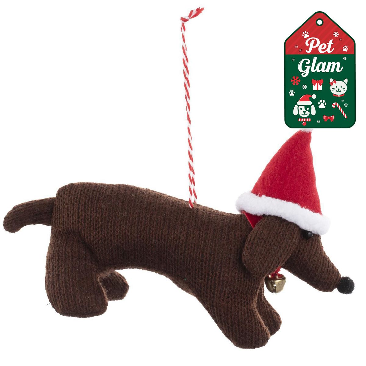DEAR SANTA - Adorno navidad salchicha 14 cm pet glam