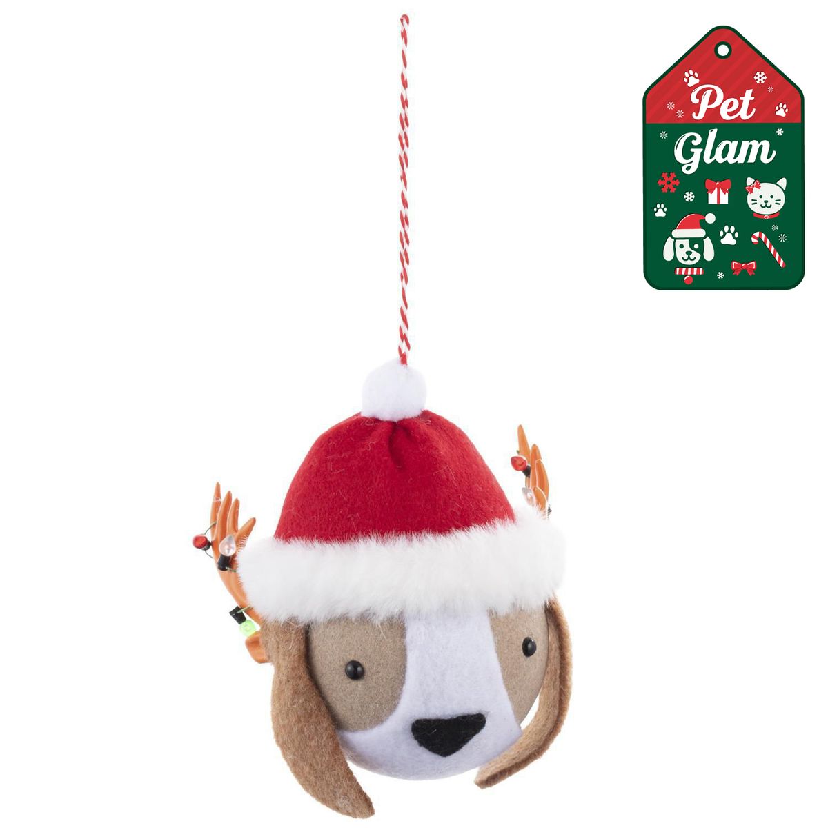 DEAR SANTA - Adorno navidad perro gorro 12 cm pet glam