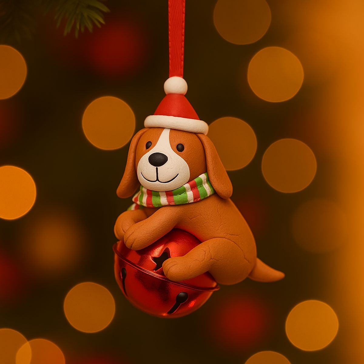 DEAR SANTA - Adorno Perro navidad cascabel 8 cm pet glam