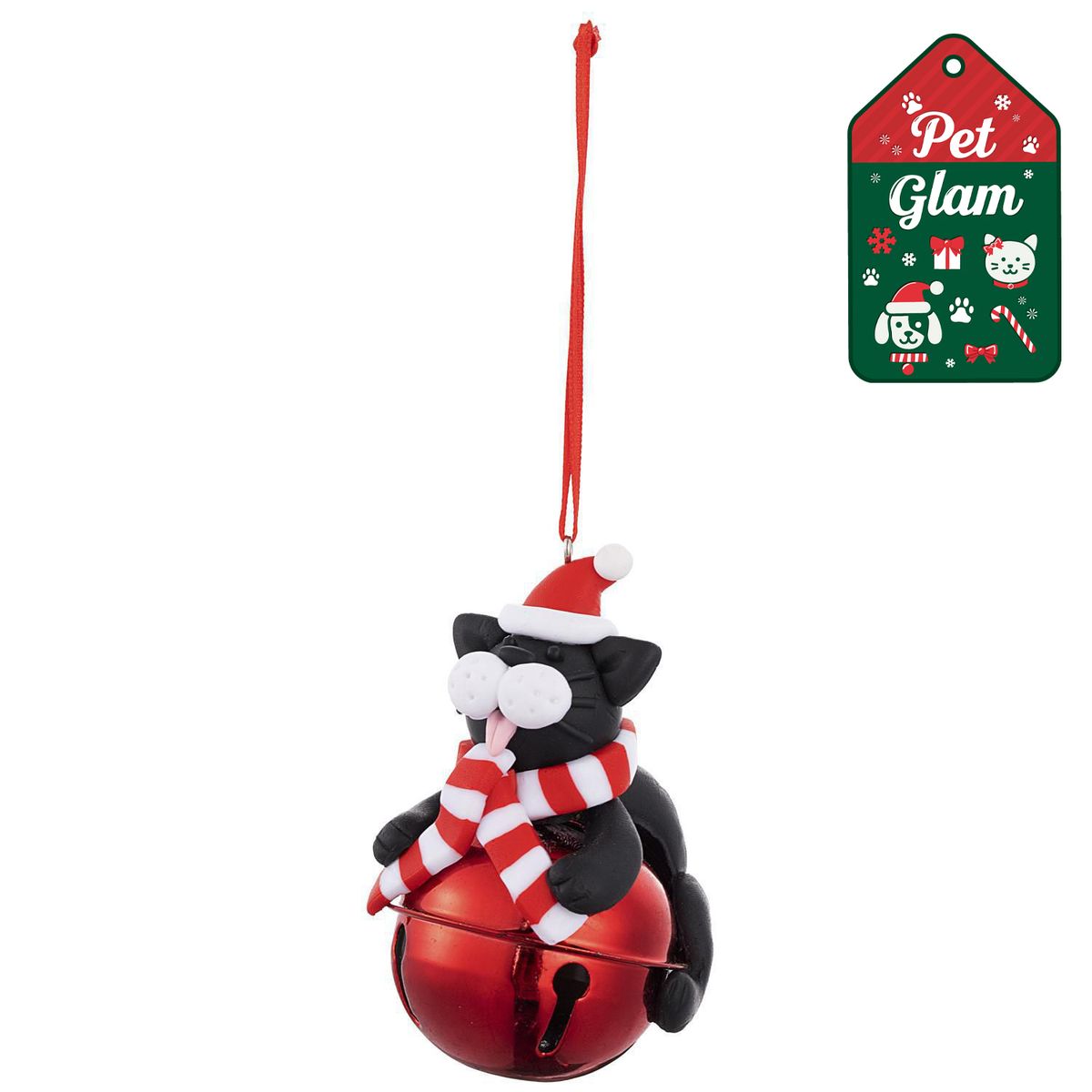 DEAR SANTA - Adorno Gato navidad cascabel 8 cm pet glam
